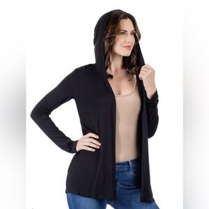 Cyrus Women's Black Hooded Cardigan